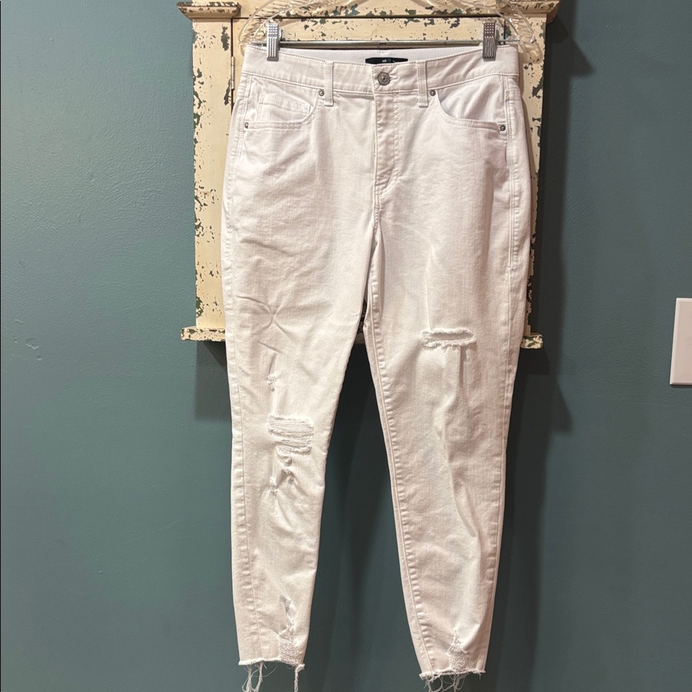LuLaRoe White Distressed Skinny Jeans